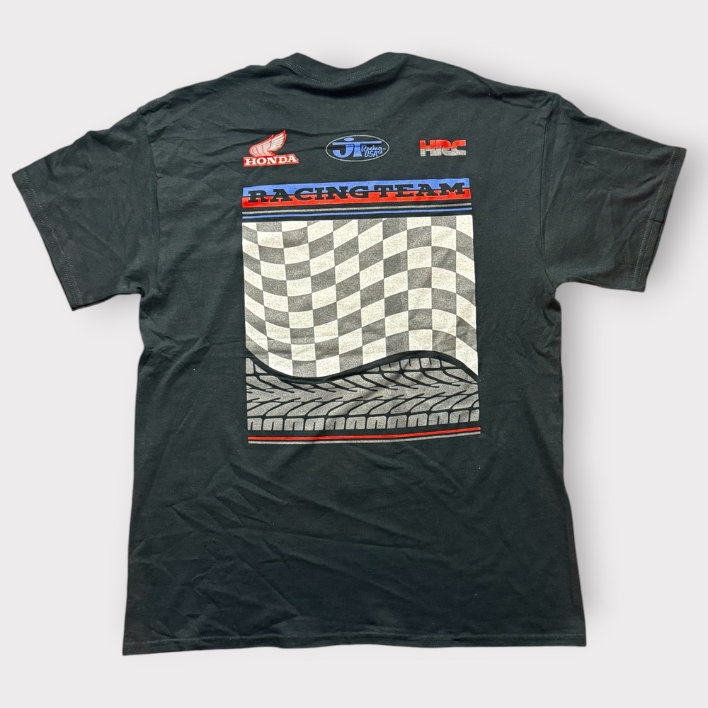 Honda Racing Team T-Shirt Mens Large Black JT Racing USA HRC Graphic Tee
